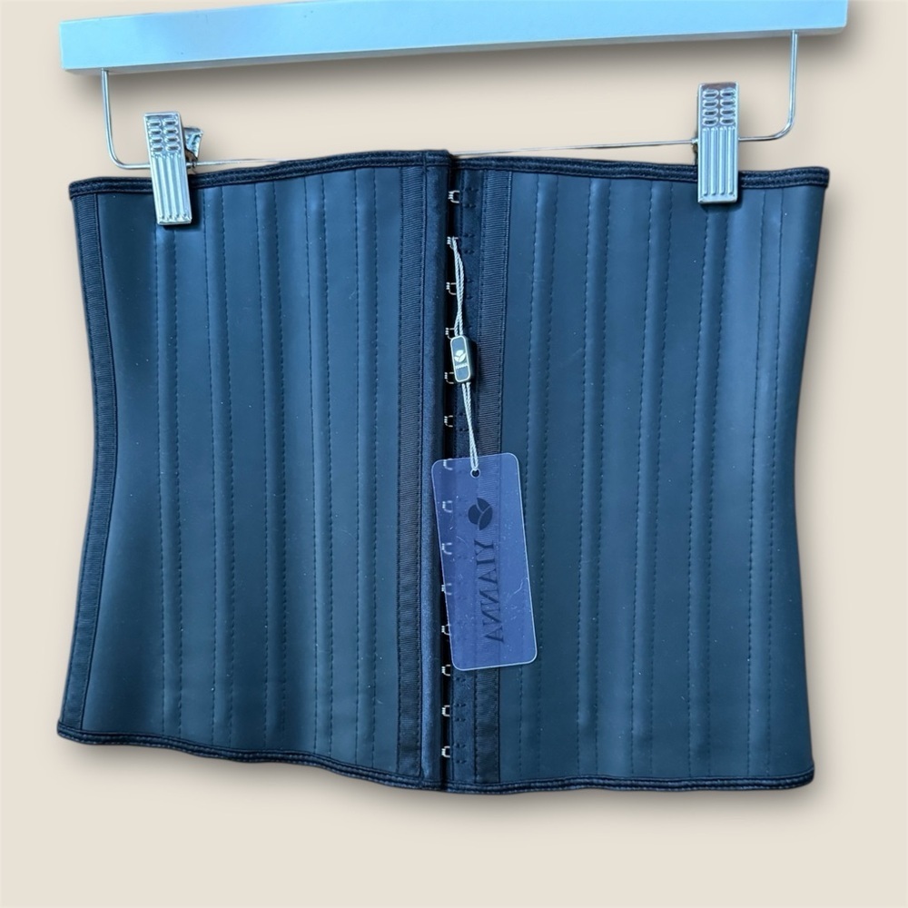 Yianna Latex Black Waist Trainer Corset